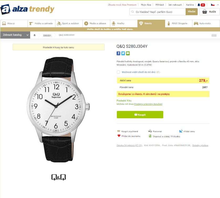 Pánské hodinky Q&Q S280J304Y