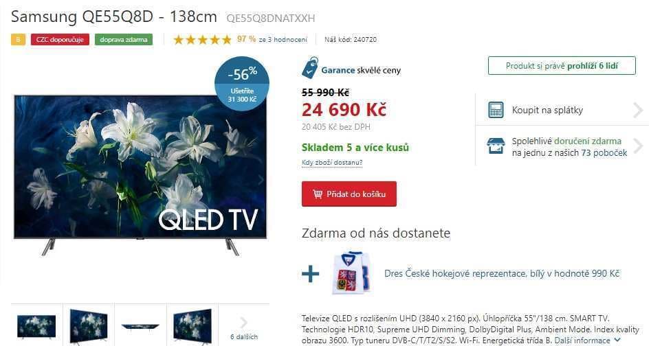QLED Smart TV, HDR, 140cm, Samsung