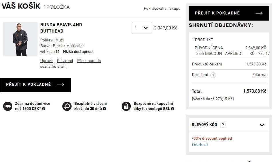 Adidas oficiální eshop - extra sleva 33%