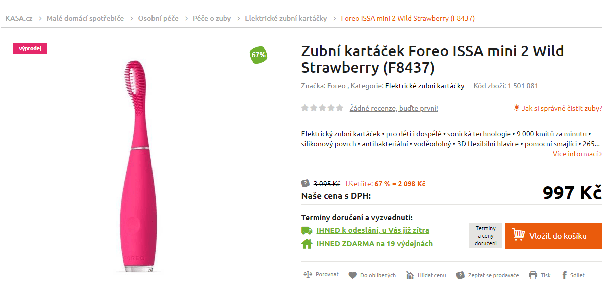 Elektrický zubní kartáček Foreo mini