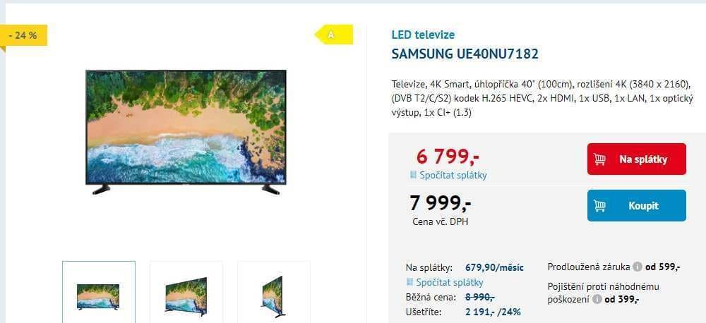 Ultra HD Smart TV, HDR, 100cm, Samsung