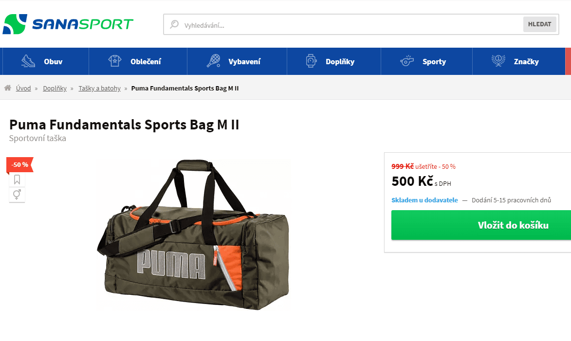 Sportovní taška Puma Fundamentals M II