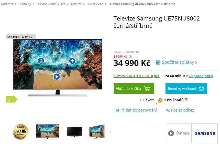 4K, HDR, Smart TV, 189cm, Samsung