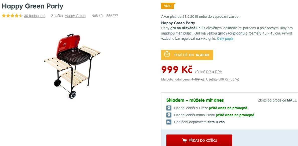 Gril Happy Green Party, 45x45 cm