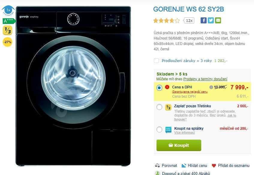 Pračka Gorenje, 6kg, 1200 ot., A+++
