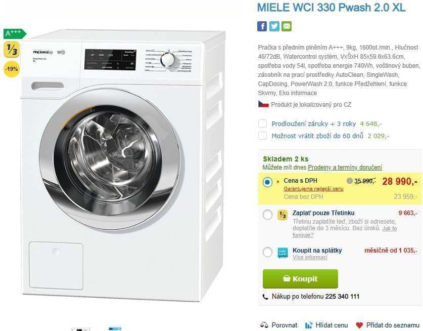 Pračka Miele, 9kg, 1600 ot., A+++