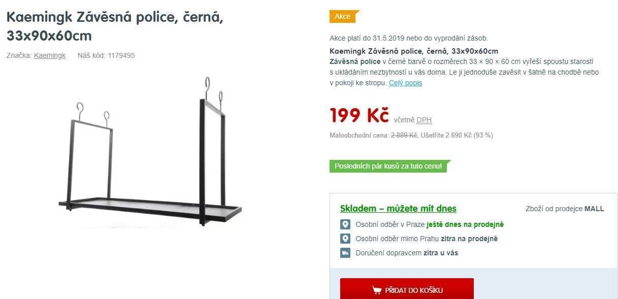 Závěsná police Kaemingk, 90x60x33 cm