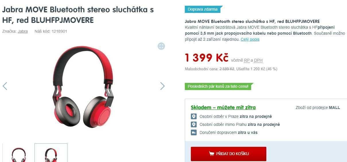 BT sluchátka Jabra Move