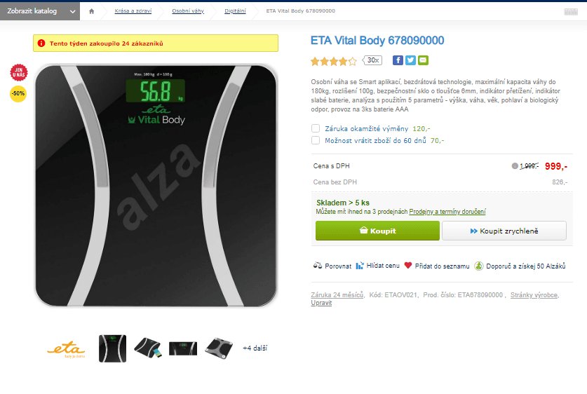 Smart osobní váha ETA Vital Body