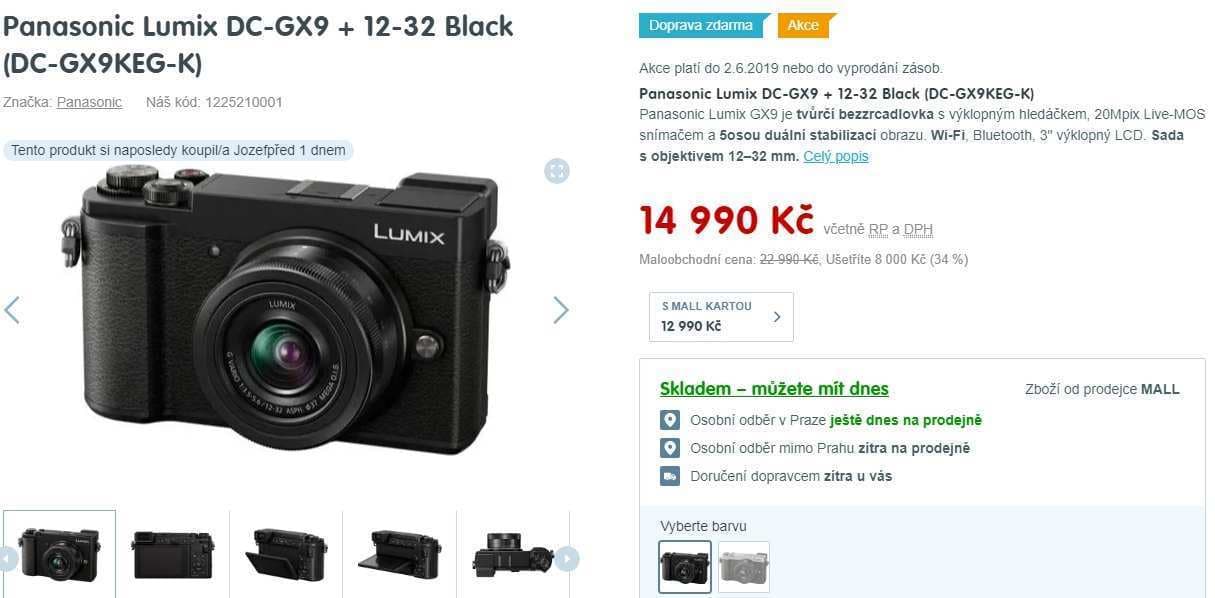 Lumix DC-GX9, 20,3MPx, Wifi + objektiv