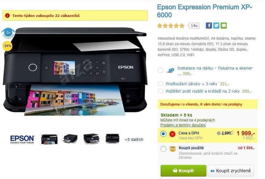 Ink. barevná multifunkce Epson, Wifi