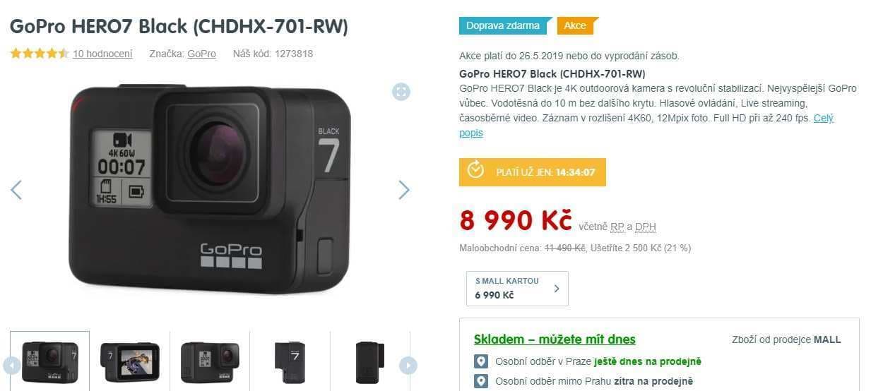 Akční kamera GOPRO HERO7 Black
