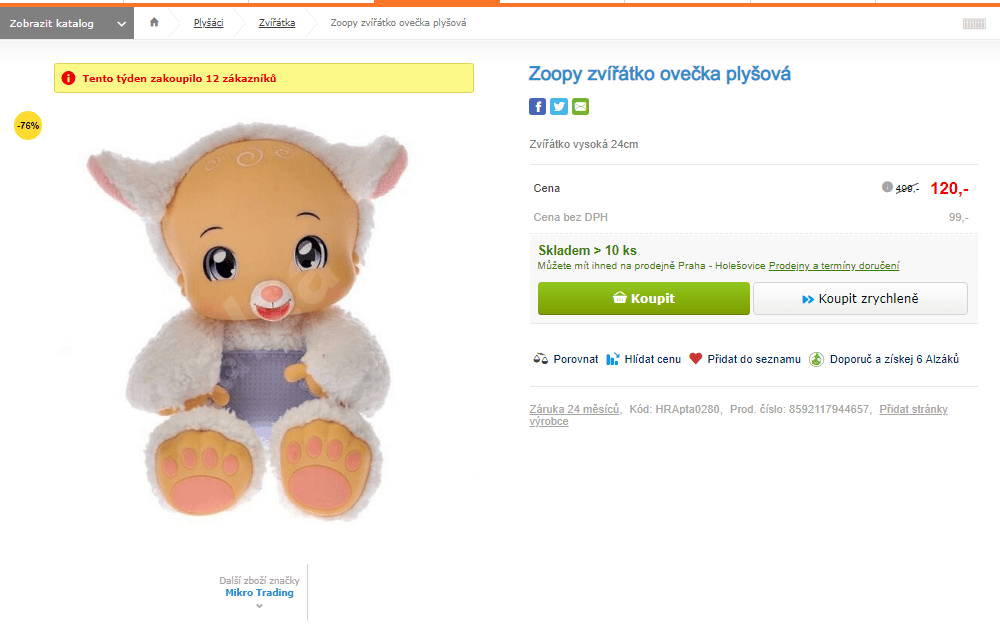 Zvířátko Zoopy ovečka 3v1 - světlo, zvuk