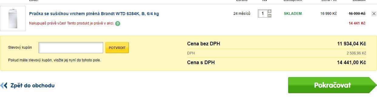 Pračka se sušičkou Brandt, 6kg 