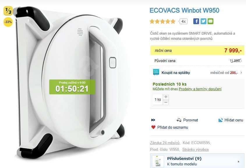Robot Čistič oken Ecovacs Winbot W950