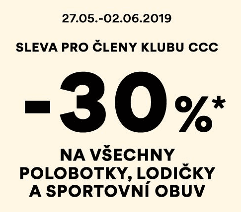Sleva 30% na polobotky, lodičky a sportovní obuv