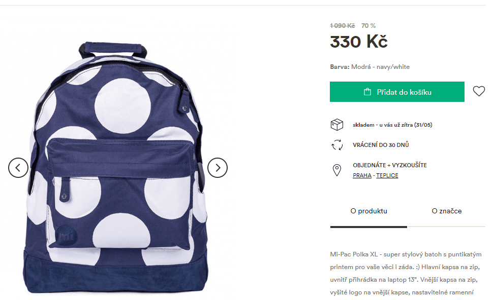 Unisex batoh Mi-Pac Polka XL, 17 l
