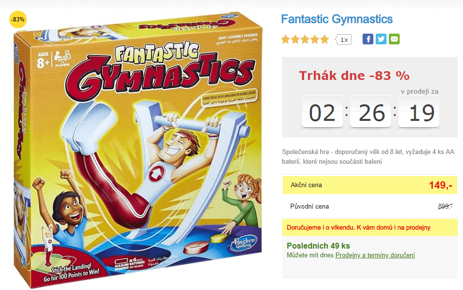 Společenská hra Hasbro Fantastic Gymnastics