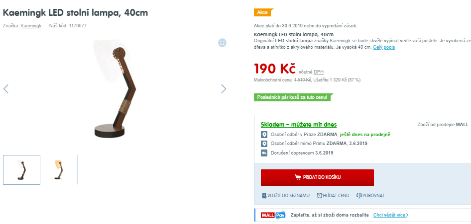 Stolní lampa Kaemingk LED, 40cm