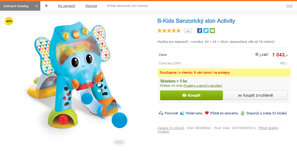 Senzorický slon Activity B-Kids