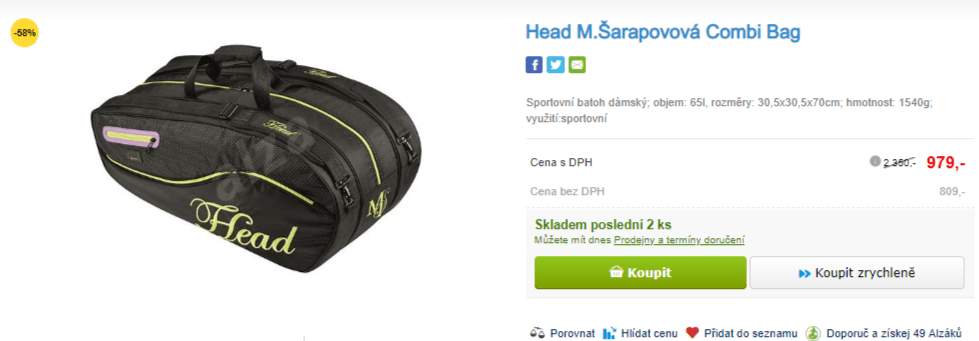 Tenisová taška Head Šarapova