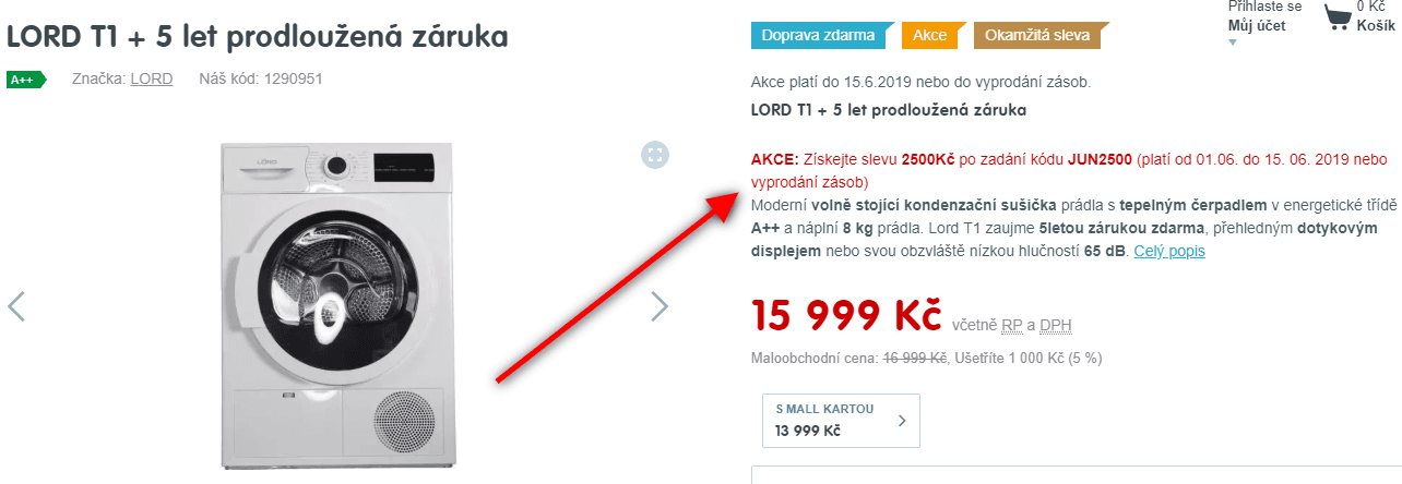 Sušička Lord T1, 8kg, A++
