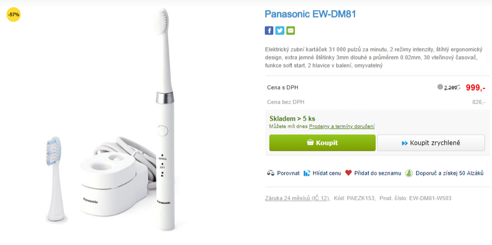 Elektrický kartáček Panasonic EW-DM81