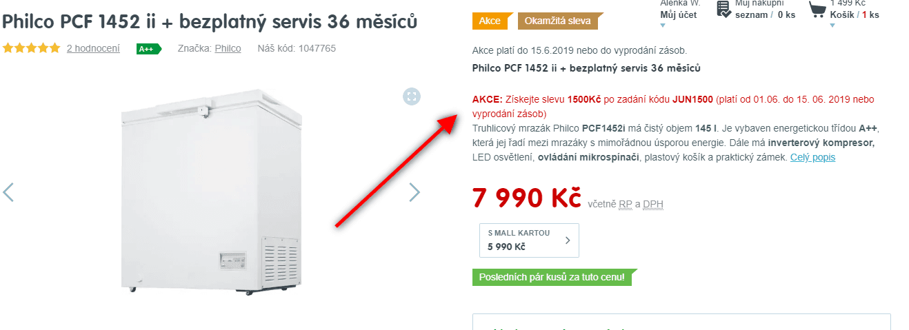 Truhlicový mrazák Philco, 145 litrů, A++