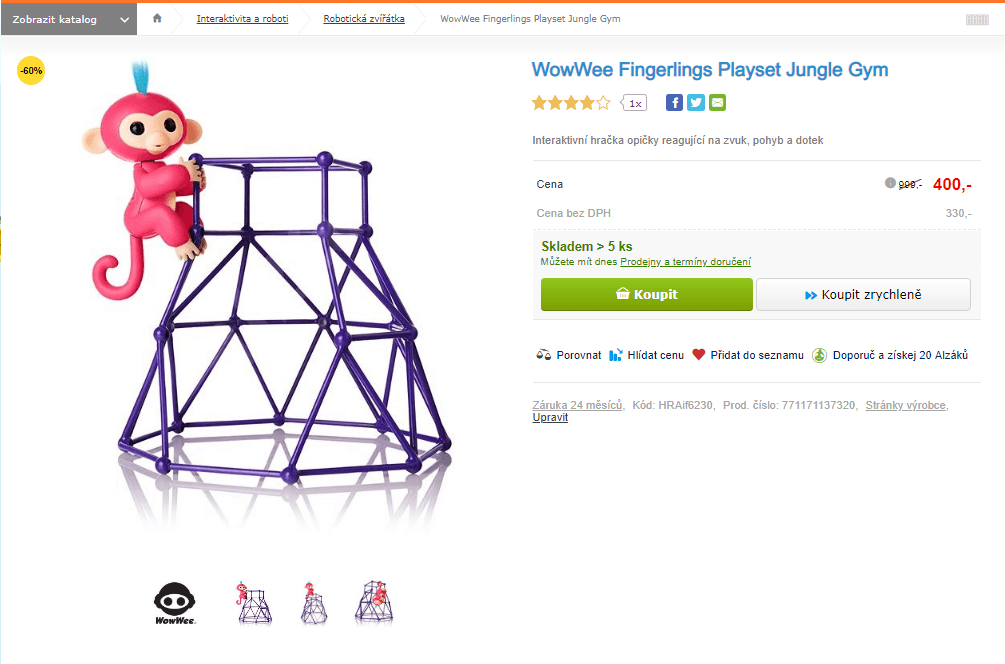 Interaktivní hračka WowWee Fingerlings