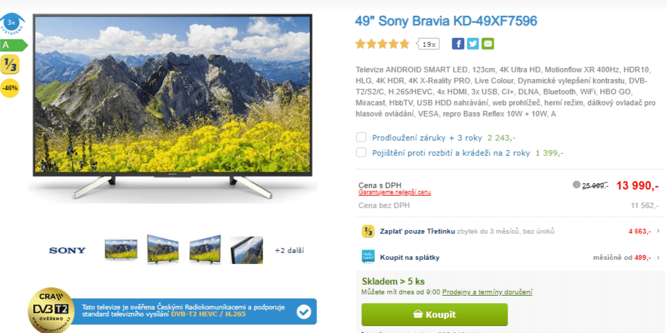 4K Smart TV, HDR, 123cm, SONY
