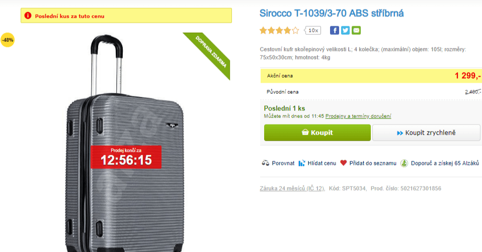 Cestovní kufr Sirocco, 105 litrů, skořepina