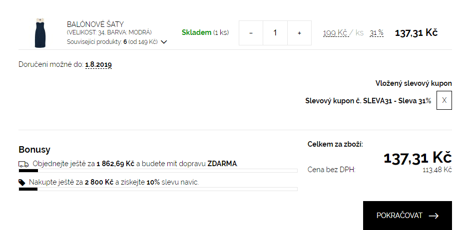Móda - extra sleva 31% na vše (výprodej)