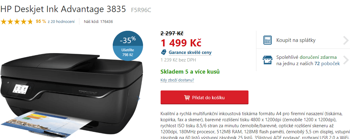 HP, multifunkce, barva, Wifi, displej