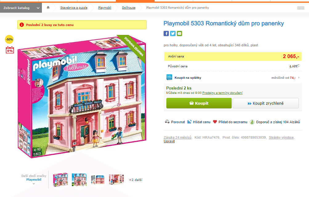 Romantický dům pro panenky Playmobil 5303