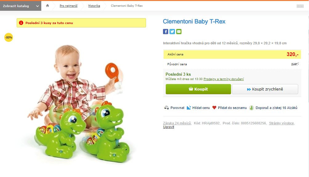 Interaktivní Baby T-Rex Clementoni