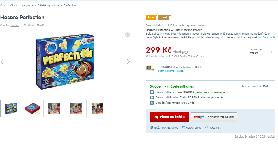 Společenská hra Perfection Hasbro