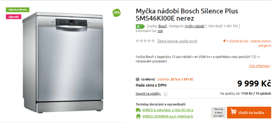 Myčka nádobí Bosch, 13 sad, A++