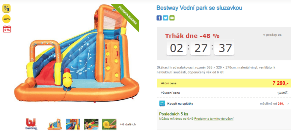 Vodní park Bestway, 3,7x3,2 m, skluzavka, lezení