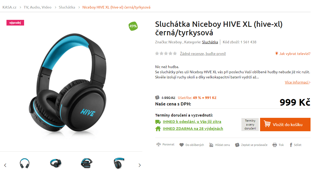 Niceboy HIVE XL - BT, 20 hodin hudby