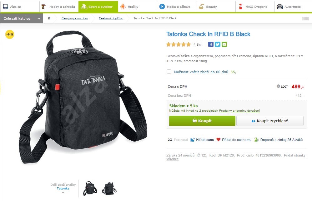 Taška přes rameno Tatonka černá