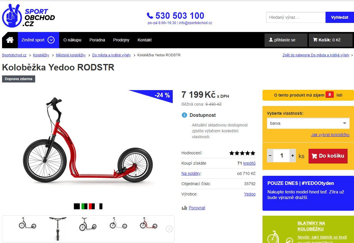 Koloběžka Yedoo RODSTR