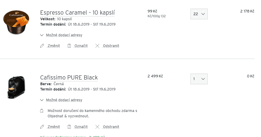 Kávovar zdarma k nákupu kapslí
