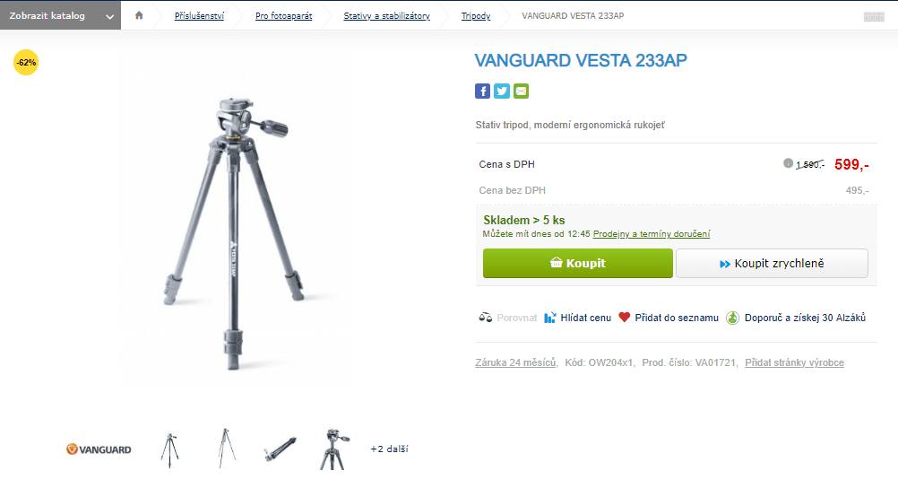 Stativ Vanguard Vesta 233AP
