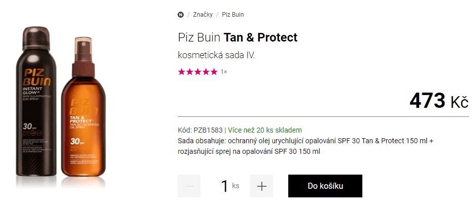 Sada Piz Buin, urychlovač + rozjasňovač