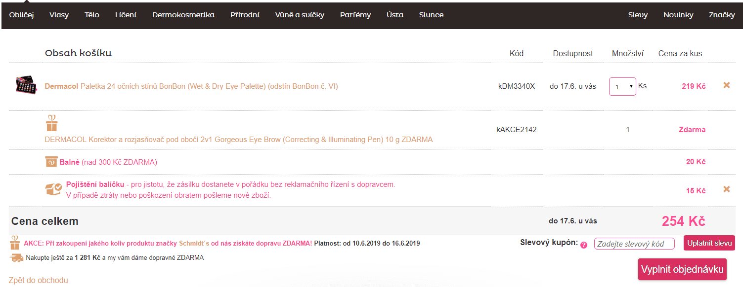 Paletka Dermacol 24 očních stínů BonBon