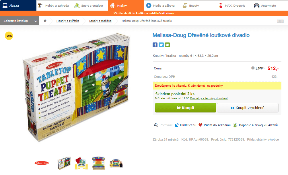Dřevěné loutkové divadlo Melissa-Doug
