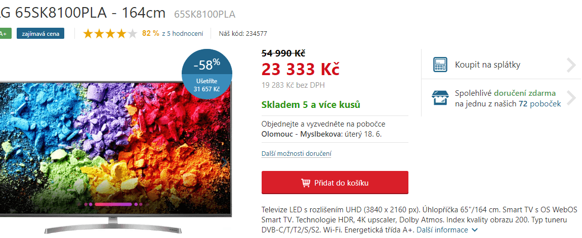 Super 4K, Smart TV, HDR, 164cm, LG