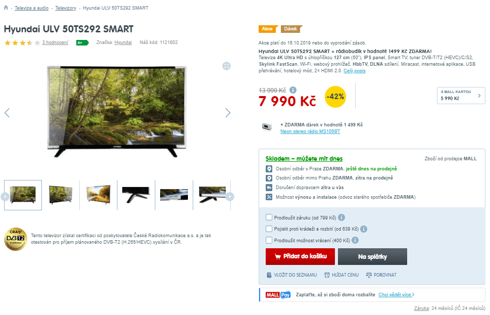 Ultra HD Smart TV, 127cm, Hyundai