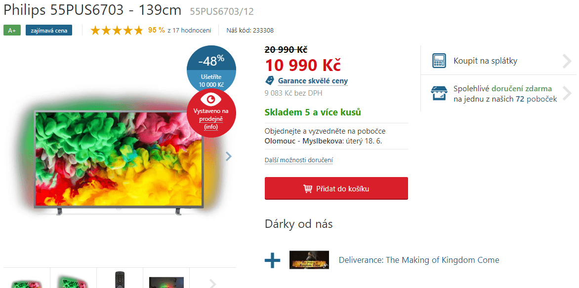 4K Smart TV, Ambilight, HDR, 139cm, Philips
