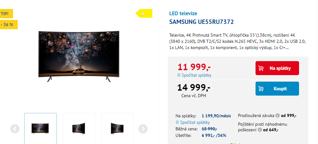 4K Smart TV, HDR, curved, 138cm, Samsung